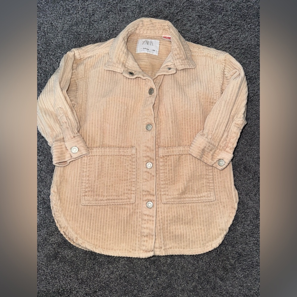 Zara - corduroy cream snap button overshirt